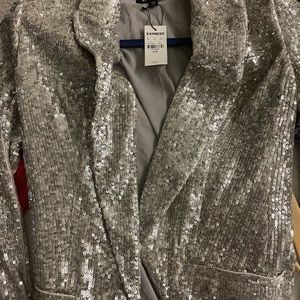 NWT Express Silver Sequin blazer Size: XXS